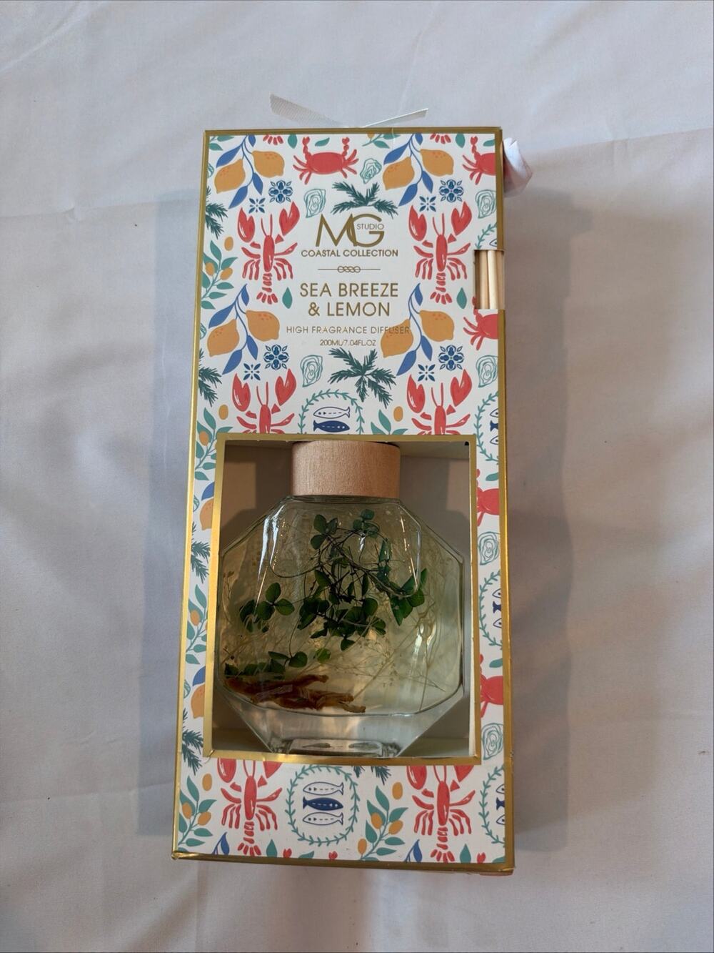 MG Studio Coastal Collection Sea Breeze& Lemon High Fragrance Diffuser 200ml NIB